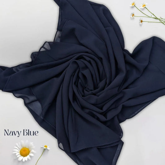 Navy Blue Georgette Chiffon Hijab